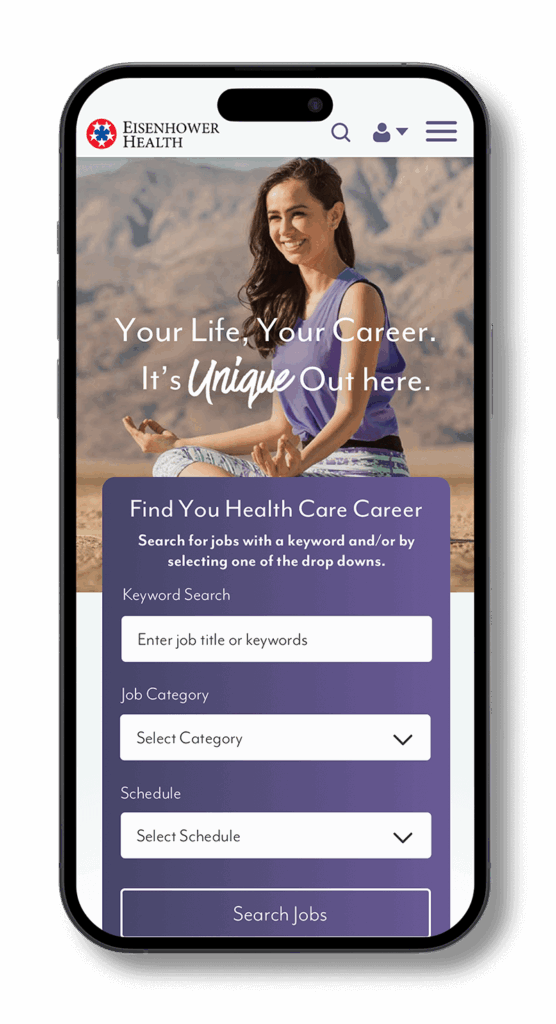 Eisenhower Health Careers mobile design