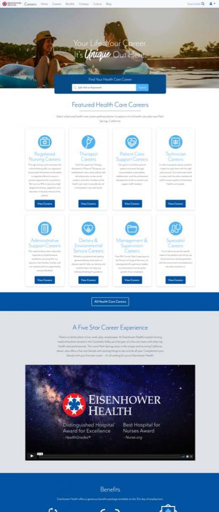 Eisenhower Careers site home page