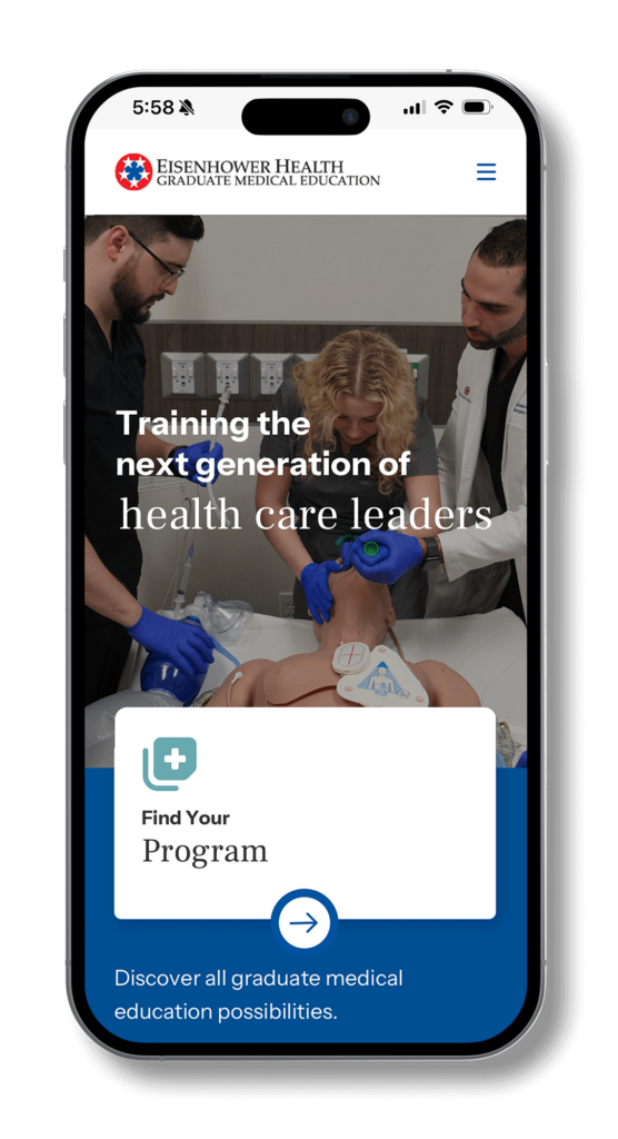 Eisernhower GME mobile website design
