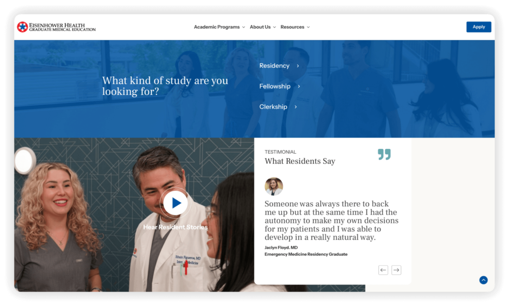 Eisernhower GME website design