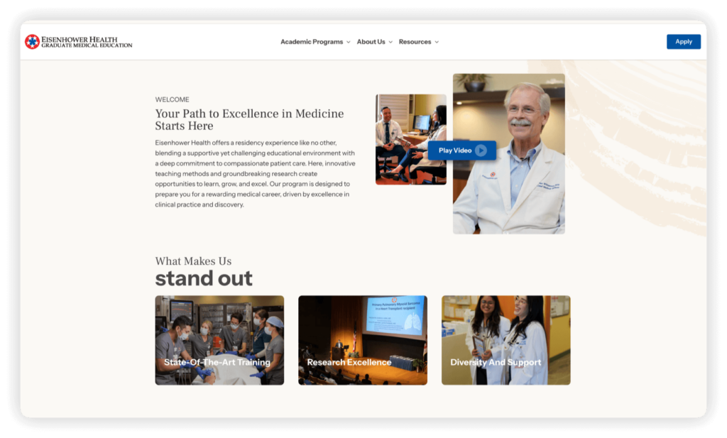 Eisernhower GME website design