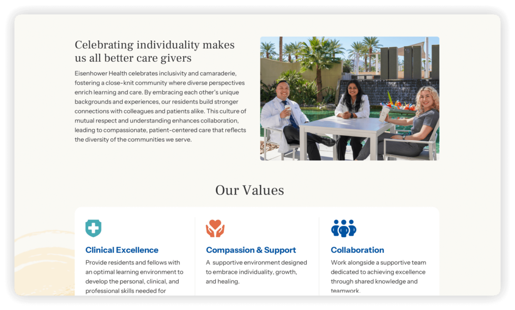 Eisernhower GME website design